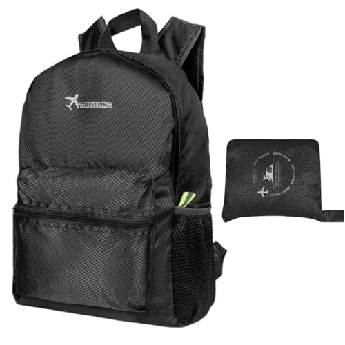 OUDQFCJ Zaino pieghevole ultraleggero, impermeabile, pieghevole, piccolo zaino da escursionismo per uomo e donna, leggero, zaino da trekking, viaggio,15 L