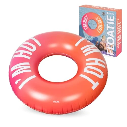 Offre limitée : Fisura – Anneau Flottant Gonflable “I'm Hot” Effet dégradé. Diamètre 120 cm avec Valve sécurité pour gonflage et dégonflage Express. Parfait pour baignade Piscine ou Plage. de 19.99 € à 19.99 € (0.00% de remise)