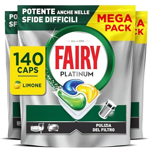 Offerta a tempo: Fairy Platinum - 140 Pastiglie Lavastoviglie Brillantante — 42% da 49,19 € a 28,69 €