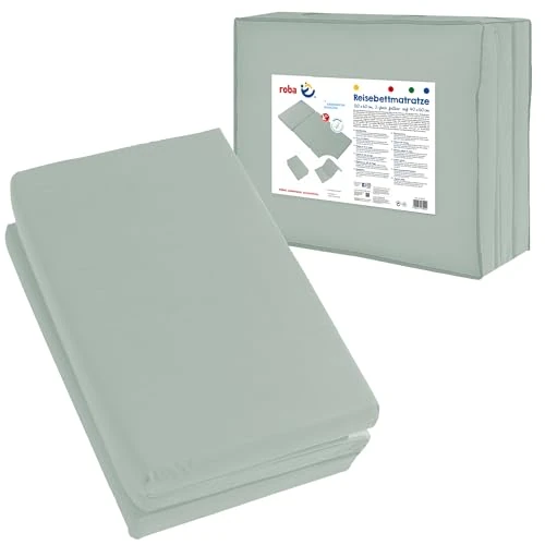 Offerta a tempo: roba Materasso da Viaggio 'roba Style' 60 x 120 cm per Neonati e Bambini - Materasso Pieghevole per Letto da Viaggio e Lettino - Materasso Pieghevole con Borsa da Trasporto - Verde Ghiaccio - 0.00% da 41.90 € a 41.90 €