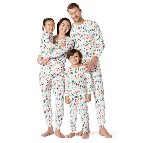 Offre limitée : Amazon Essentials Ensembles de Pyjama de Noël Coupe Décontractée en Flanelle Douce Assortis pour Toute la Famille Femme, Lumières Festives, L de 24.00 € à 24.00 € (0.00% de remise)
