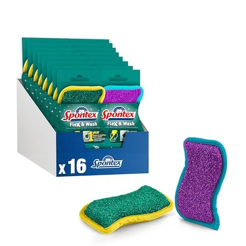 Paño de Limpieza de Microfibra Spontex Microfibre Collection | Bayetas Microfibras Multiusos de Tamaño 30 x 30 cm | 16 Trapos de Cocina