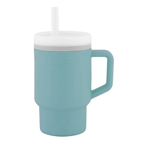 Offerta a tempo: Infantino My 1st Tumbler, Tazza in Silicone da 255 ml con Cannuccia e Manico, Tazza per Bambini Resistente alle Perdite per i Momenti in Movimento, Biberon di Transizione Senza BPA, Moody Blue - 0.00% da 12.99 € a 12.99 €