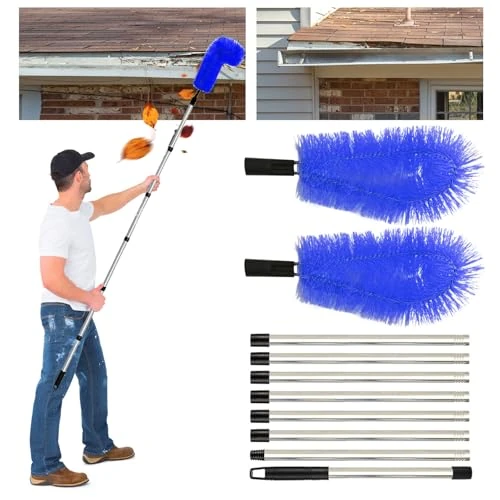 Offre limitée : Outil de Nettoyage de gouttière télescopique avec Manche télescopique en Acier Inoxydable, Extensible de 310 cm, pour Nettoyer Les Feuilles, la Neige, la saleté et Les déversements de Toit (Bleu) de 19.99 € à 18.99 € (5% de remise)