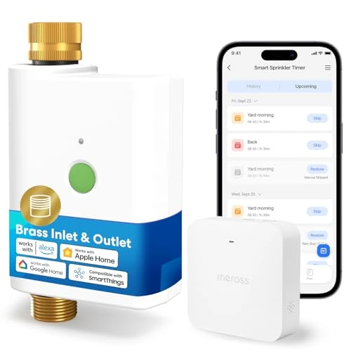 Offerta a tempo: Meross Centralina Irrigazione WiFi MST100, Irrigazione Automatico & Controllo Remoto, Rinvio Pioggia & Monitoraggio Consumo Acqua, Compatibile con Apple HomeKit, Alexa e Google Home, Bianco, 2.4GHz - 0.00% da 79.99 € a 79.99 €