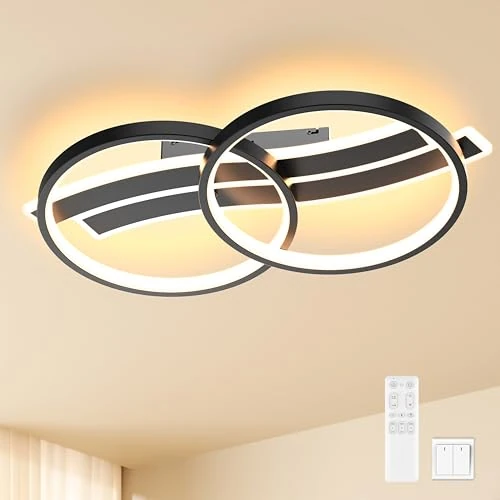 Offre limitée : MOUNM Plafonnier LED Dimmable 3000k-6000k, Lustre 40W, Lampe Plafond Noir en Aluminium Avec Télécommande 55cm-Symbole Musical de 49.99 € à 49.99 € (0.00% de remise)