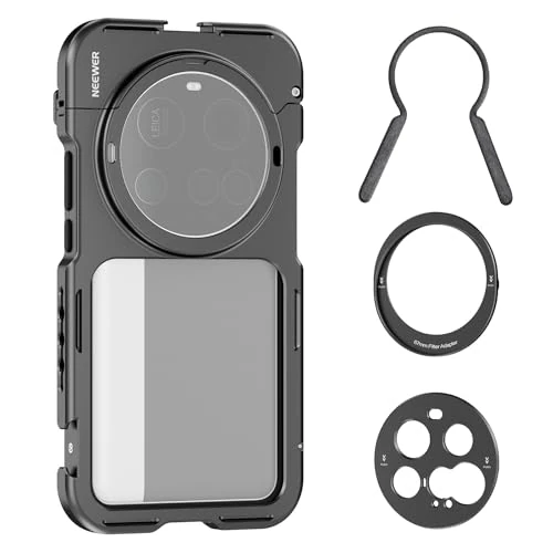 Oferta limitada: NEEWER 15 Ultra Cage, Video Rig Jaula Teléfono Estabilizador Liberación Rápida Compatible con Xiaomi 15 Ultra con Adaptador Filtro 67mm y Placa Posterior Lente 17mm para Grabar Filmar, PA091 Negro de 59.99 € a 59.99 € (ahorro 0.00%)