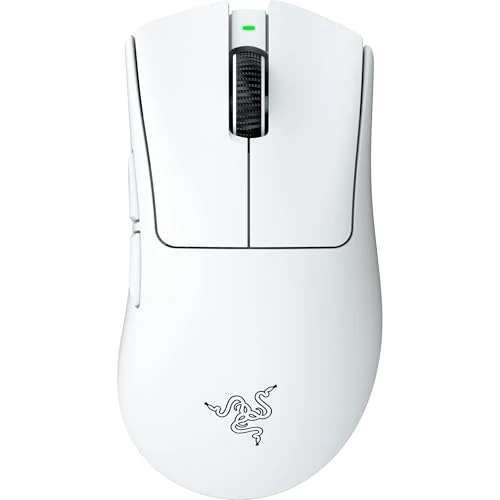 Razer DeathAdder V4 Pro - ultralekka bezprzewodowa ergonomiczna mysz sportowa - 57 g - 2,4 GHz Hyperspeed - czujnik Focus Pro 45K - 8K Hz Polling - przełączniki optyczne Gen-4 - PC/Mac | Biały