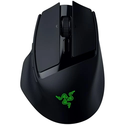 Razer Basilisk Mobile - Kleine ergonomische kabellose Gaming-Maus - AI Prompt Master - Focus X 18K Sensor (Tri-Mode-Konnektivität, bis zu 105 Stunden, Mausschalter Gen-3) Schwarz