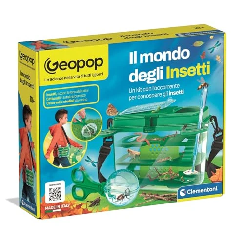 Offerta a tempo: Clementoni x Geopop - Il Mondo degli Insetti, Gioco Scientifico per Bambini 10+ Anni con Kit per Scoprire il Mondo degli Insetti Animali, Made in Italy, Lingua Italiana, 19428 - 50% da 19.90 € a 9.90 €