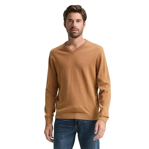 TOM TAILOR Suéter para Hombre, 39098 - Mid Brown Melange, M