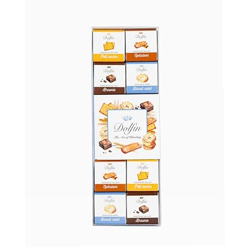 DOLFIN - Dolfin 24 Napolitains Chocolats "Panaché" - 6 goûts Biscuités - Chocolate lovers - Gifting for special occasions - Gourmet chocolate variety - Includes 24 assorted chocolates