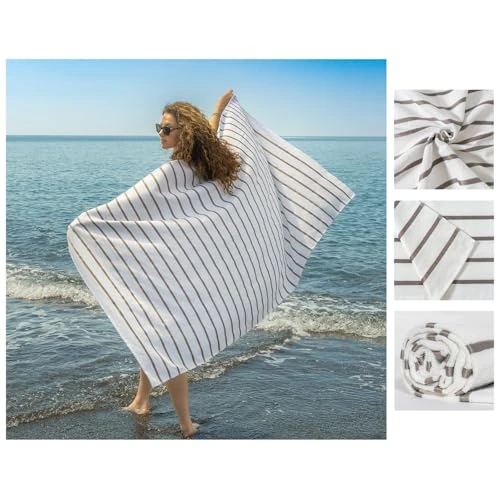 Offerta a tempo: nice homeit –Set da 2 Telo Mare in Cotone 75x160cm – Asciugamano Mare a Doppia Faccia – Assorbente, Asciugatura Rapida, Leggero, Anti-Sabbia, Made in Italy - 45% da 27.49 € a 15.00 €