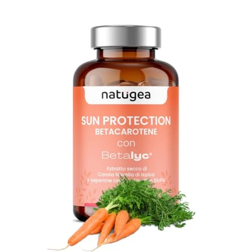 Offerta a tempo: Natugea - Betacarotene, Integratore e Acceleratore Abbronzatura con Estratto di Carota Novella di Ispica, Integratore Pelle con Vitamina C, Zinco e Selenio, Luteina e Zeaxantina, Made in Italy - 20% da 21.90 € a 17.52 €