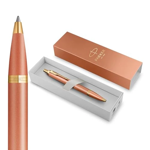 Limited-time offer: Parker IM Writing Rituals Ballpoint Pen | Uplifting Orange Finish with Gradient & Gold Trims | Medium Point | Blue Ink | Gift Box from 36.50 £ to 17.79 £ (save 51%)