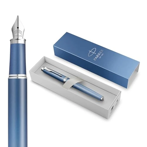 Oferta limitowana: Pióro wieczne Parker IM Writing Rituals, niebieski odcień Peaceful Blue z gradientem i chromowanym wykończeniem, końcówka medium, niebieski atrament, opakowanie prezentowe z 190.00 zł na 190.00 zł (oszczędź 0.00%)