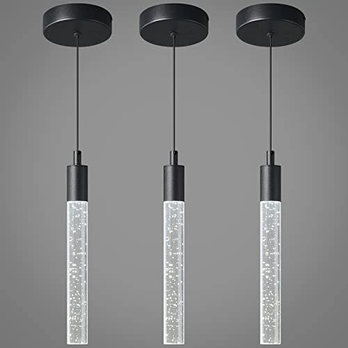 Offre limitée : ZPBSJ Lampe à suspension moderne d'île de cuisine Table de chevet Noir Mini pendentif Pour chambre à coucher Petites lampes suspendues(3-Paquet) de 109.99 € à 109.99 € (0.00% de remise)