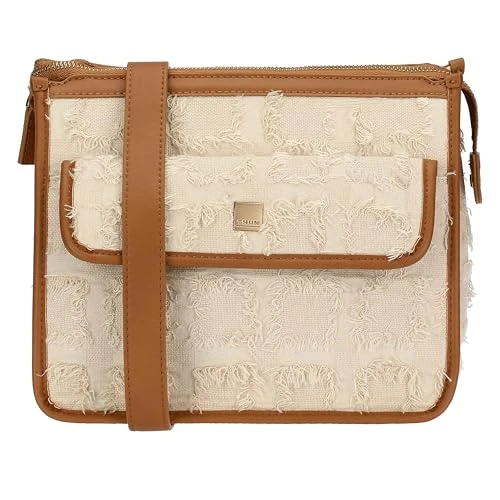 THUN - Bolso bandolera en tejido y ecopiel - Exteriores: 100% Poliéster, Acabados: 100% Poliéster con revestimiento de PU, Metal - Colección Sempre con Me - 26 x 13 x 22 cm