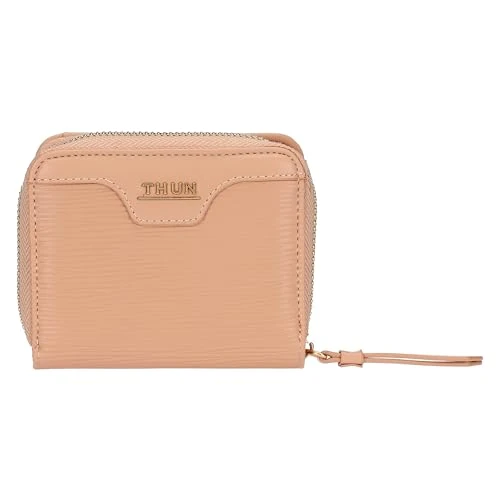 THUN - Kleine portemonnee, roze - kunstleer - collectie Sempre con me - 11 x 3,5 x 9,5 cm