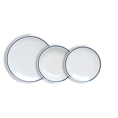 Oferta limitada: Tognana AZ Cinta Azul, servicio de platos de 18 piezas para 6 personas, porcelana, blanco, Hecho en Italia de 215.00 € a 126.99 € (ahorro 41%)