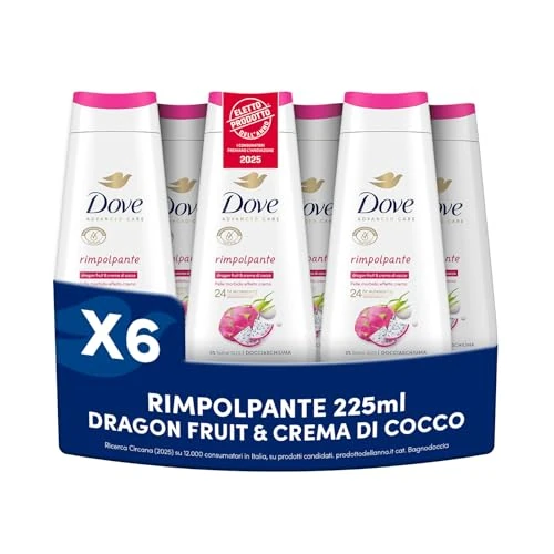 Dove Żel pod prysznic Dragon Fruit & Coconut, nawilżający żel pod prysznic, 94% biodegradowalna formuła, z roślinnymi środkami nawilżającymi, bez siarczanów SLES, żel pod prysznic dla mężczyzn i