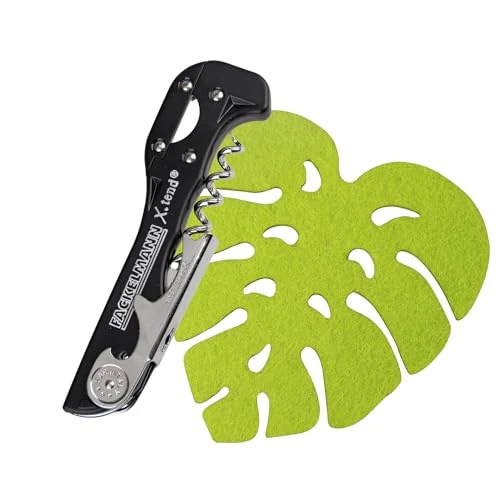 Offerta a tempo: Fackelmann Set Cavatappi Apribottiglie X-Tend e Sottobicchiere in feltro 4 pezzi, cavatappi leva e taglia capsule, per tutti i tipi di bottiglia di vino - 18% da 15.99 € a 13.15 €