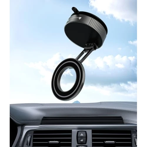 Offerta a tempo: CloudValley Supporto Cellulare Auto per Magnetico, 360° Rotazione Pieghevole Supporto Telefono Auto per Magsafe, Ventosa Ultra Potente supporto auto Accessori per iPhone16 15 14 13 12, Nero - 38% da 15.99 € a 9.99 €