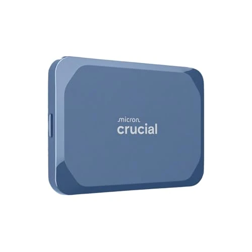 Crucial X10 4TB SSD Externo Portátil, hasta 2100MB/s, USB-C 3.2 Gen2, Clasificación IP65 de resistencia al agua y al polvo, Disco Duro Sólido Externo, Azul Mate - CT4000X10SSD9-02