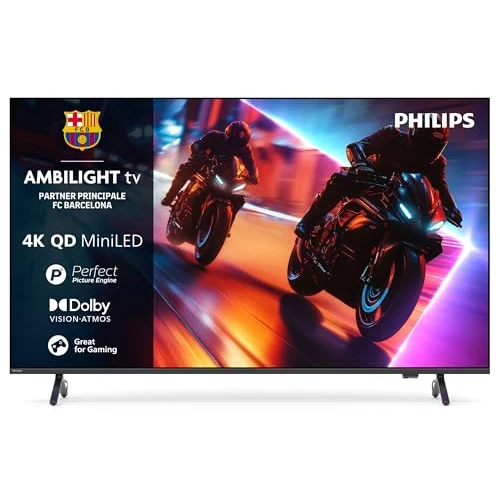 Offerta a tempo: Philips Ambilight 65MLED920 Mini LED 4K Smart TV - Display 65’’ con processore P5 Perfect Picture Ultra HD, Titan OS, Dolby Vision e Dolby Atmos Sound - 9% da 862.98 € a 783.65 €