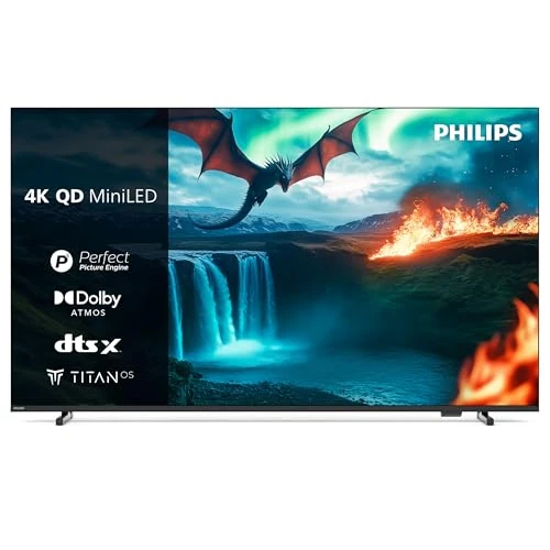 Offre limitee: Philips Ambilight 55MLED820 Mini LED 4K Smart TV Écran de 55 pouces avec moteur P5 Picture Engine Ultra HD, Titan OS, Dolby Vision et Son Dolby Atmos de 631.86 EUR a 631.86 EUR (economie 0%)