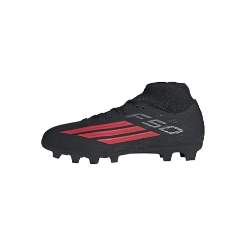 Offerta a tempo: adidas Unisex - Bambini e Ragazzi F50 Club Mid Firm Ground/Multi Ground Football Boots Kids, Core Black/Lucid Red/Core Black, 30 1/2 EU - 42% da 55.00 € a 32.12 €
