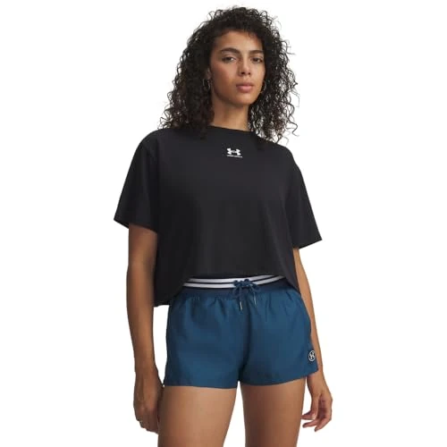 Zeitlich begrenztes Angebot: Under Armour Damen Rival Boxy T-Shirt Schwarz M von 24.95 € auf 24.95 € (0.00% Rabatt)