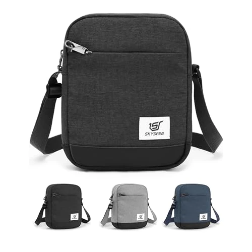 Offerta a tempo: SKYSPER URBANX3 Borsello Tracolla Uomo Piccolo - Antiscippo, Borsa Messenger (nero) - 62% da 25.99 € a 9.99 €