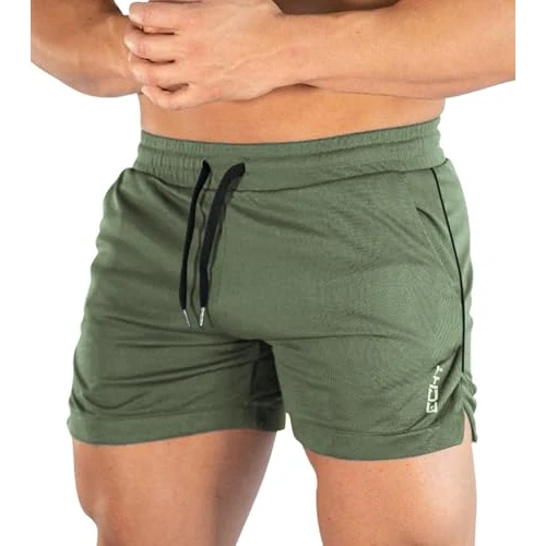 Superora Ademende 2-in-1 sportshorts voor heren met zakken, Leger Groen, S