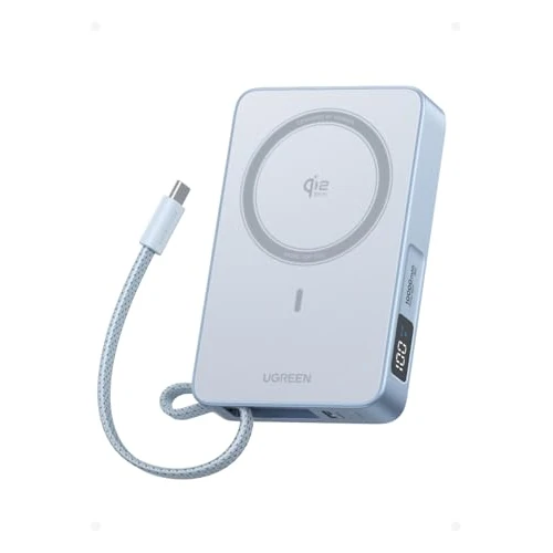 Limitiertes Angebot: UGREEN MagFlow Magnetische Powerbank 10000mAh 25W,ultraschnelle Qi2 25W Magsafe Powerbank,integriertes Kabel, LED-Bildschirm, PD30W USB-C Zwei-Wege-Schnellladung, für iPhone 17 Pro, iPhone 17 Pro Max von 89.99 EUR auf 63.99 EUR (Spare 29%)