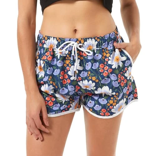 Oferta limitowana: riemot Damskie spodenki kąpielowe - Letnie kąpielówki ze sznurkiem do pływania - Damskie spodenki plażowe z wewnętrzną siatką do surfingu, na basen i wakacje, kwiat-S, Kwiat, S z 87.22 zł na 87.22 zł (oszczędź 0.00%)