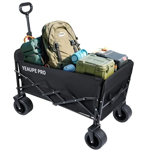 Offerta a tempo: YEAUPE PRO Carrello Pieghevole con portellone posteriore | Carrello multiuso ideale per spiaggia, shopping, giardinaggio o campeggio | Capacità di carico fino a 200 kg - 0.00% da 64.54 € a 64.54 €