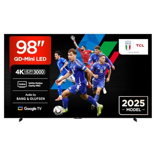 Offerta a tempo: TCL 98Q7C 98 Inch QD Mini LED TV, 4K HDR Premium 2600, Smart Google TV (Dolby Vision IQ e Atmos, pannello HVA, Motion Clarity Pro a 144 Hz) - 7% da 2145.83 € a 1999.90 €