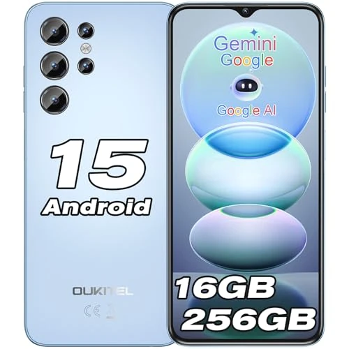 OUKITEL C1 Pro Android 15 Smartphone Zonder Contract, 16GB+256GB/1TB Mobiele Telefoon Zonder Contract, 5150mAh Mobiele Telefoon Voordelig, 6,52" HD+, 13MP Camera Simlockvrije Mobiele Telefoons, Gemini