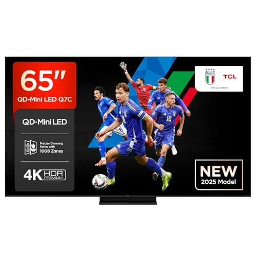 65Q7C 65" QD-Mini LED, 4K HDR Premium 2600, Smart TV met Google TV (Dolby Vision IQ & Atmos, CrystGlow HVA Panel, Motion Clarity Pro 144Hz, Game Master) [Energy Class F]