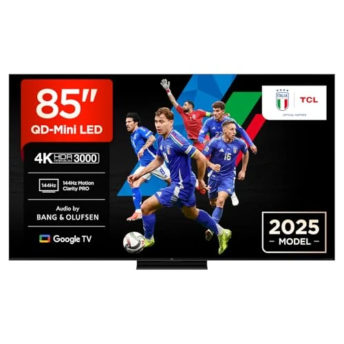 Offre limitée : TCL Téléviseur 85Q7C 85 Pouces QD-Mini LED, 4K HDR Premium 3000, Smart TV optimisé par Google TV (Dolby Vision IQ et Atmos, Dalle CrystGlow HVA, Audio Bang & Olufsen, Motion Clarity Pro 144 Hz) de 1490.00 € à 1490.00 € (0.00% de remise)