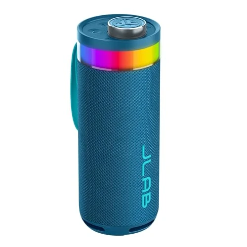 Offerta a tempo: JLab Go Party Cassa Bluetooth Portatile con 16+ ore di riproduzione - Altoparlante Wireless da 10W per Esterni e Viaggi con Luci RGB e Audio Potente, Resistente all'Acqua IP56, Blu Navy - 14% da 34.99 € a 29.99 €