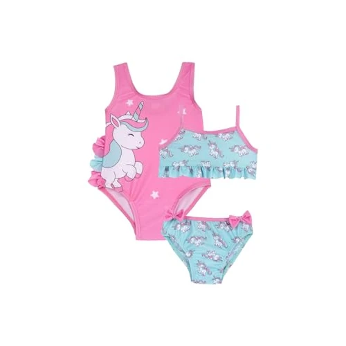 Chicco, Costume Neonata, Set di 2 Costumi a Tema Unicorno, Costume Intero e Bikini Due Pezzi, Comodi e Versatili, Ideali per Mare o Piscina, Abbigliamento Bambina, Designed in Italy