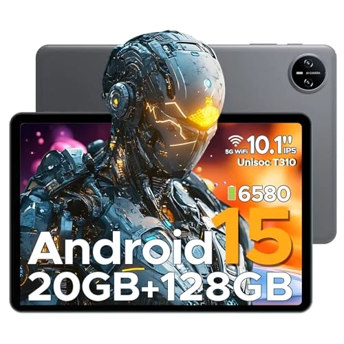 DOOGEE Tab A9 Pro Tablet z Androidem 15, 20 GB + 128GB/2TB tablet 10 cali, tablety do gier 6580 mAh, Unisoc T310, podwójny głośnik, 5G WiFi, kamera 8MP, typ C, GMS, BT 5.0, Face ID, gniazdo