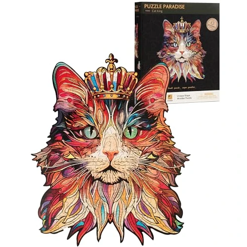 Offerta a tempo: ROBOTIME Puzzle in Legno, 200 Pezzi Puzzle Legno per Adolescenti e Adulti,Puzzle Educativi Colorati per Compleanno, Natale (Gatto Reale) - 30% da 22.95 € a 16.07 €