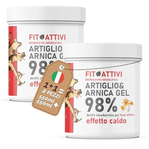 Devil's Claw Strong and Arnica Gel for Horses Human Use Warm Effect, Enriched Massage Cream for Muscles and Joints - FITOATTIVI NATURA E BENESSERE 2 x 550ml