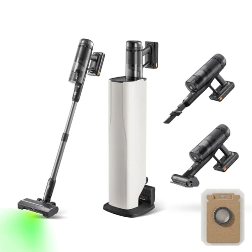 Offerta a tempo: roborock H60 Hub Ultra Aspirapolvere Senza Fili con Base Auto-Svuotante, 210 AW Aspirazione Potente, 90 min, Luci LED 140°, Spazzola Anti-Groviglio Multisuperficie, per Peli di Animali, Tappeti - 44% da 499.99 € a 278.00 €