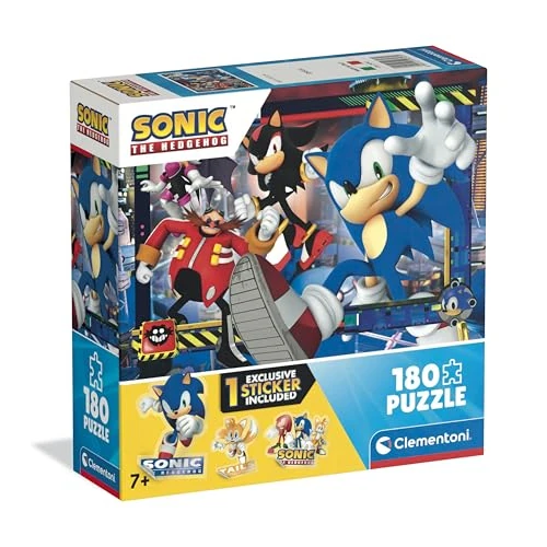 Offre limitée : Clementoni - Puzzle pour Enfants 180 pièces Supercolor, pour Enfants 7+ Ans, Illustration avec Personnages de Carton Sonic avec Autocollant Inclus, idée Cadeau, fabriquée en Italie, 48,5 x 33,5 cm de 11.90 € à 11.90 € (0.00% de remise)