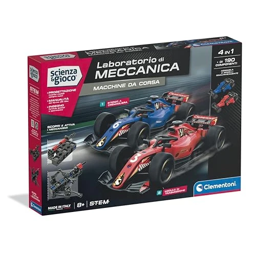 Beperkte aanbieding: Clementoni Wetenschap en spel laboratorium voor mechanica - 2-in-1 racemachines, bouwset voor kinderen van 8 jaar, ontdek de principes van de techniek, Made in Italy, Italiaanse taal, 19429 van 19.74 EUR naar 19.74 EUR (besparing 0%)