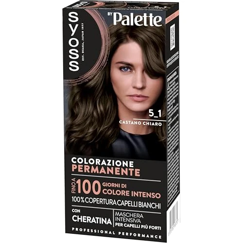 Zeitlich begrenztes Angebot: Syoss by Palette Permanente Coloration 5-1 Hellbraun, Permanente Haarfarbe mit Keratin, für 100% Grauabdeckung und bis zu 100 Tage intensive Farbe von 20.60 € auf 20.60 € (0.0% Rabatt)